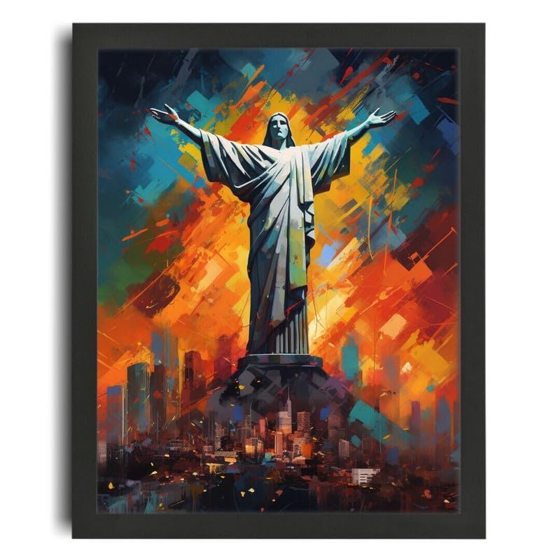 Poster Christ Rédempteur Rio art inspirant avec citation de motivation pour la vie