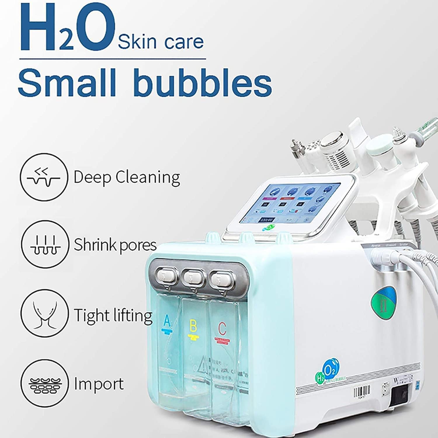 Hidrógeno y oxígeno Máquina de Belleza, 6-en-1 Profesional Diamante microdermabrasión máquina Peeling Agua Hydro dermoabrasión RF depurador HydraFacial Máquina