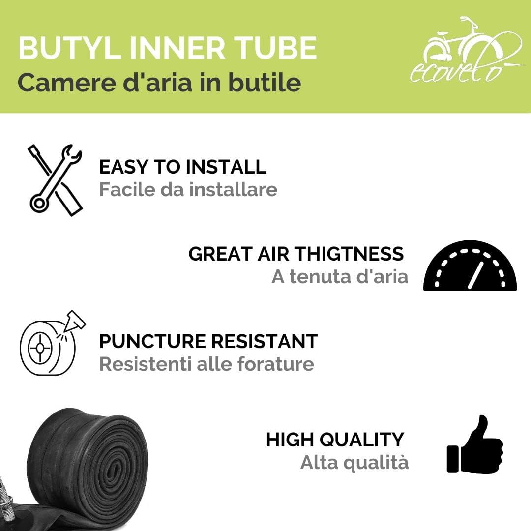 Ecovelo' 2 Pneumatici 4.00-8 + Camere Pneumatici Rinforzati 4 PR Per Ruote Carrello Appendice Rimorchio Barca Rimorchietto