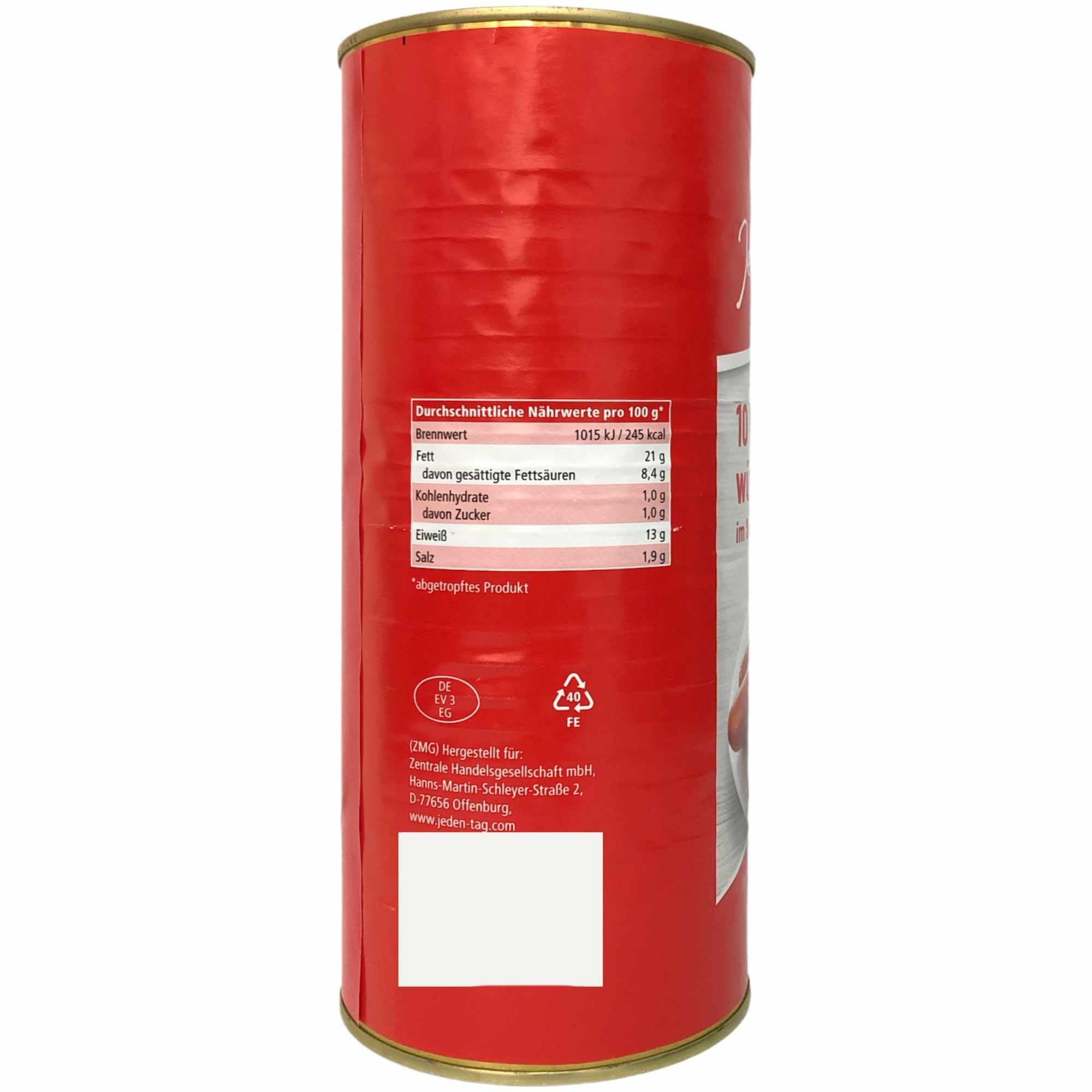 Jeden Tag Bockwürstchen im Saitling geräuchert 6er Pack (6x 10x90g Dose) + usy Block