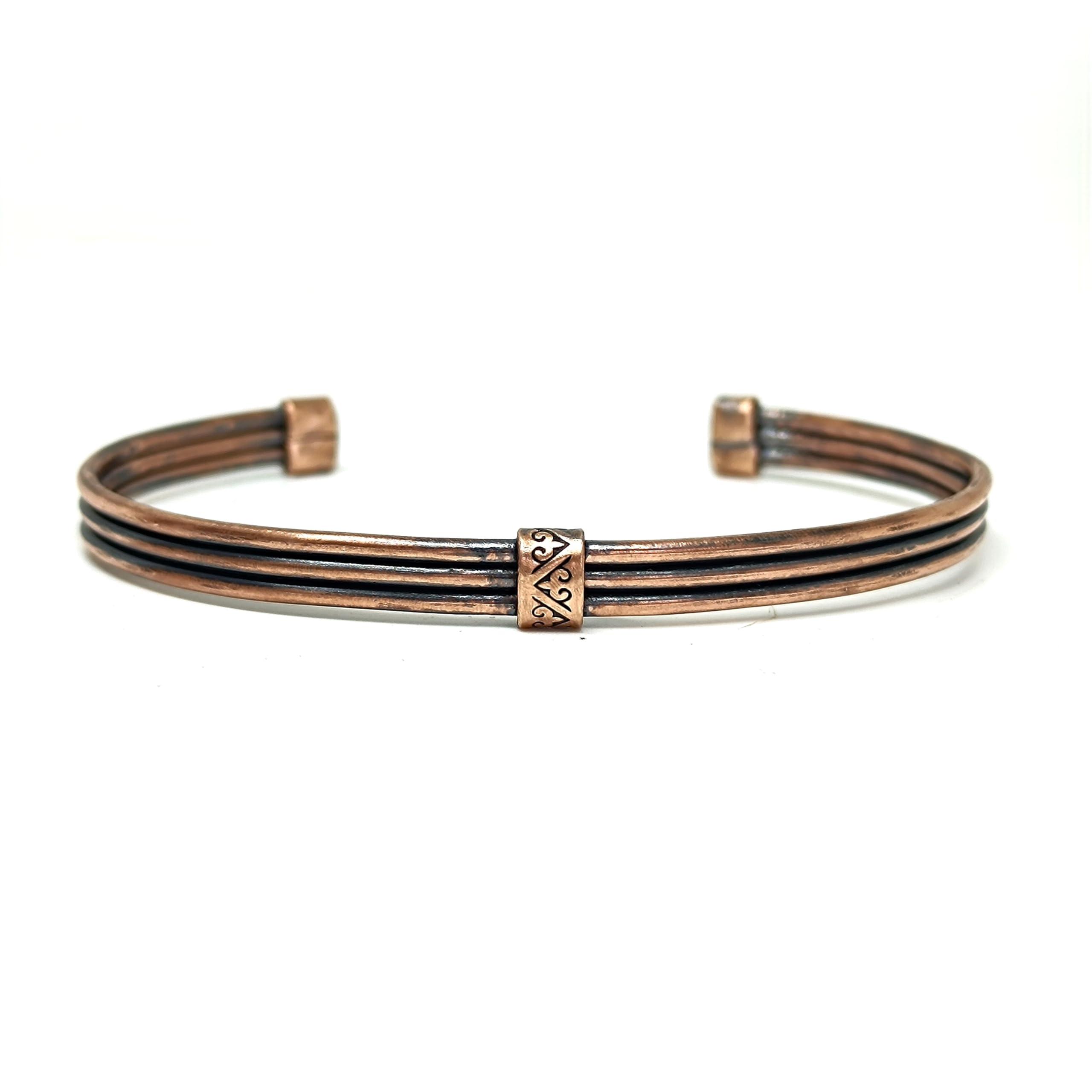 Genérico Pulsera de Cobre Puro Hecha a Mano, Pulsera para Hombre, Brazalete Ajustable, Joyería para Artritis, Joyería de Cobre, Regalo de Séptimo Aniversario