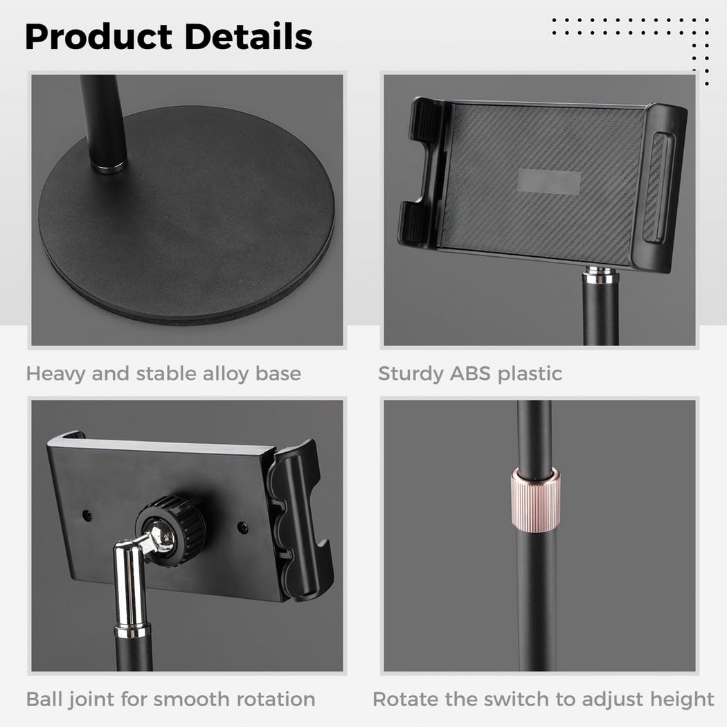 Supporto regolabile per cellulare, supporto da scrivania girevole a 360° per tablet e tablet
