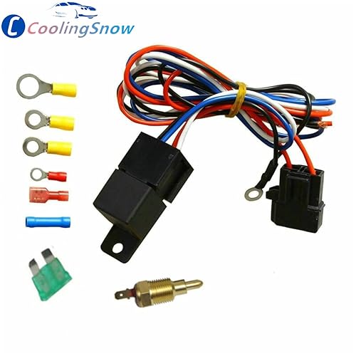 CoolingSnow Juego de cables de relé de termostato universal de 12 V, 38 pulgadas, radiador eléctrico, ventilador de motor, termostato y interruptor