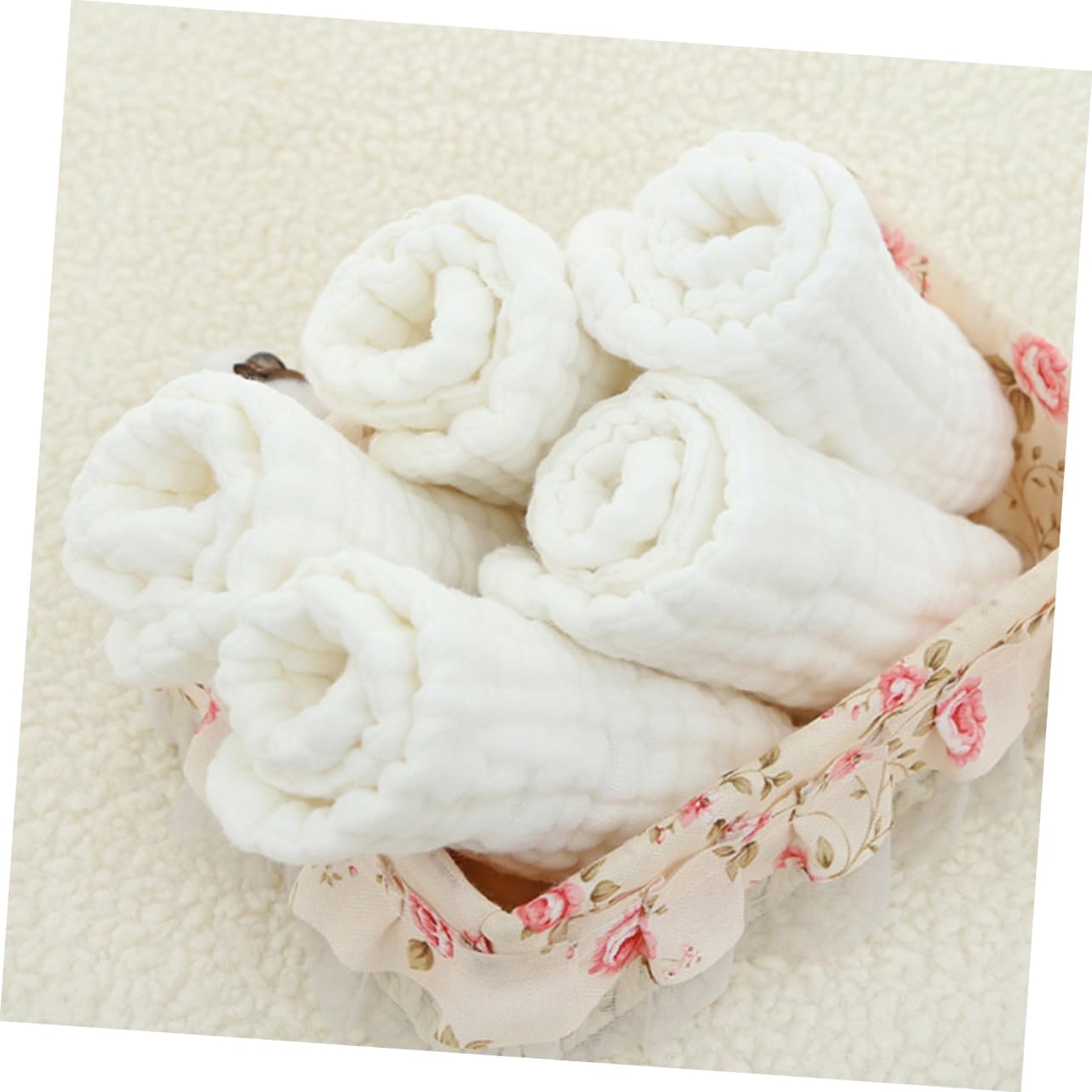 5pcs Reusable Cotton Diapers Liners Soft and Breathable Cloth Diapers for Newborns Rapid Absorption Eco-Friendly for Home and Travel