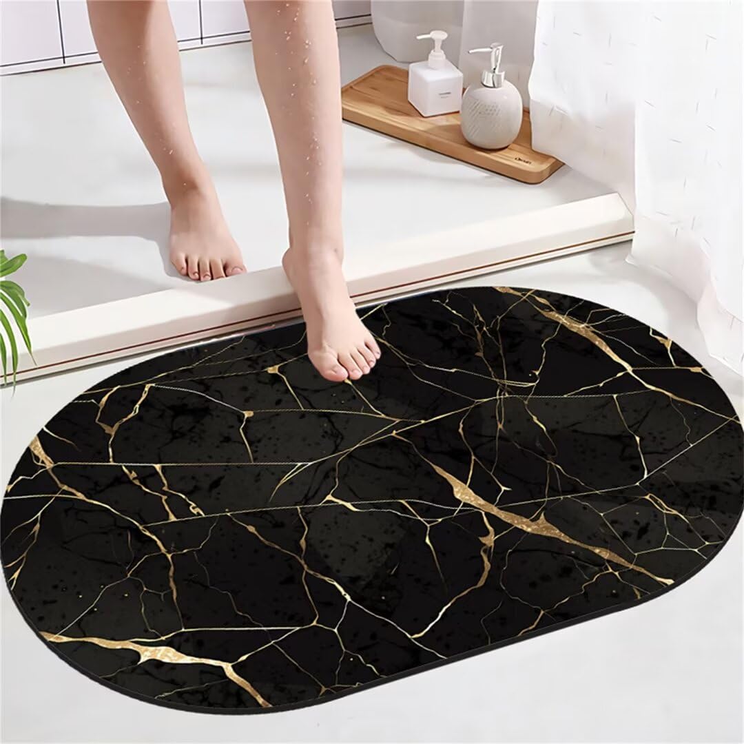 Tapis de douche en terre de diatomite 50x80cm idéal pour la sortie de bain familiale
