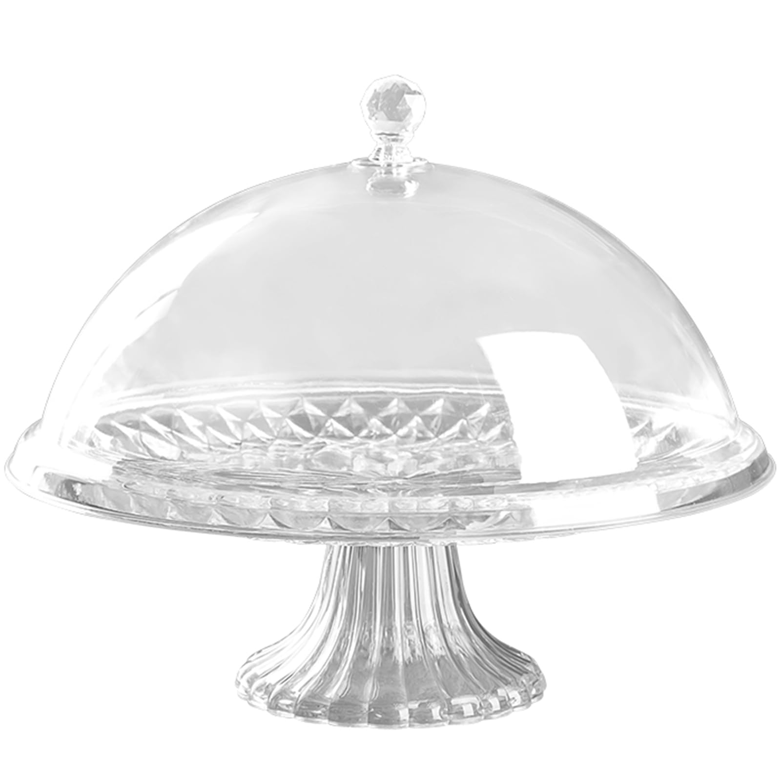 Xjdzineq Trendy European Designs Clear Lidded Fruit Pastries Sturdy Serving Tray for Kitchen Dining Event and Gift Dessert Plate with Lid