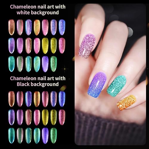 Miniatura 3 de Polvo de mica camaleón de 20 colores, 0.18 onzas de resina de cambio de color para resina epoxi, pintura, fabricación de jabón, bombas de baño,