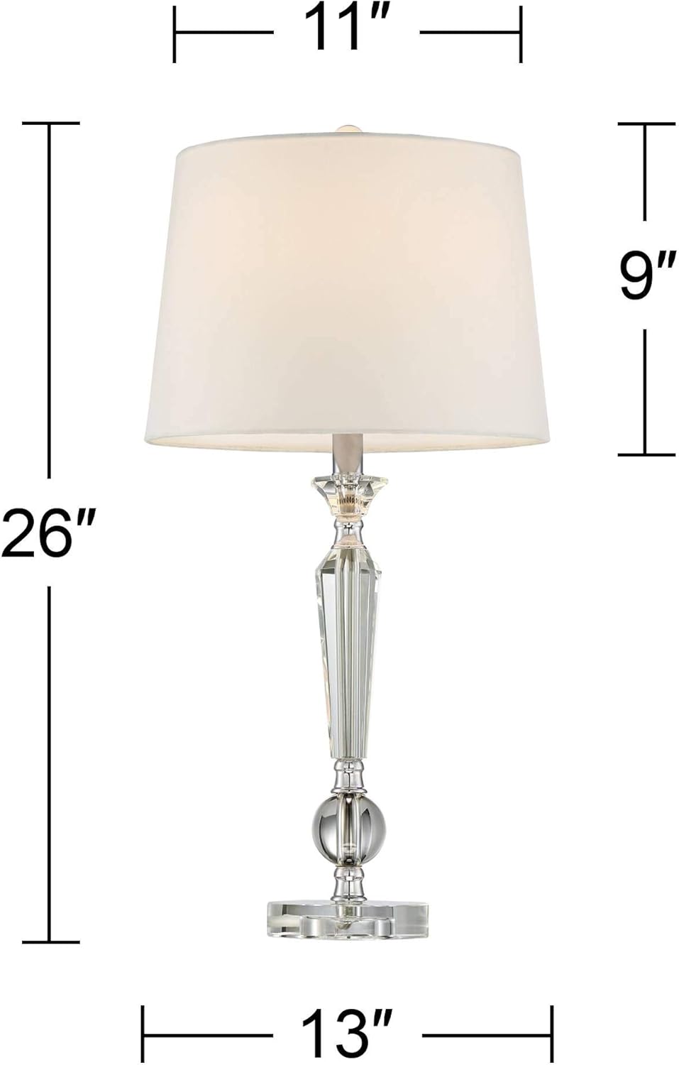 Gеt Dіѕсоunt 70% Prісе Jolie Traditional Art Deco Table Lamps 26 High Set of 2 Crystal Candlestick Off White Drum Shade Decor for Living Room Bedroom House Bedside Nightstand Home Office Entryway - Vienna Full Spectrum