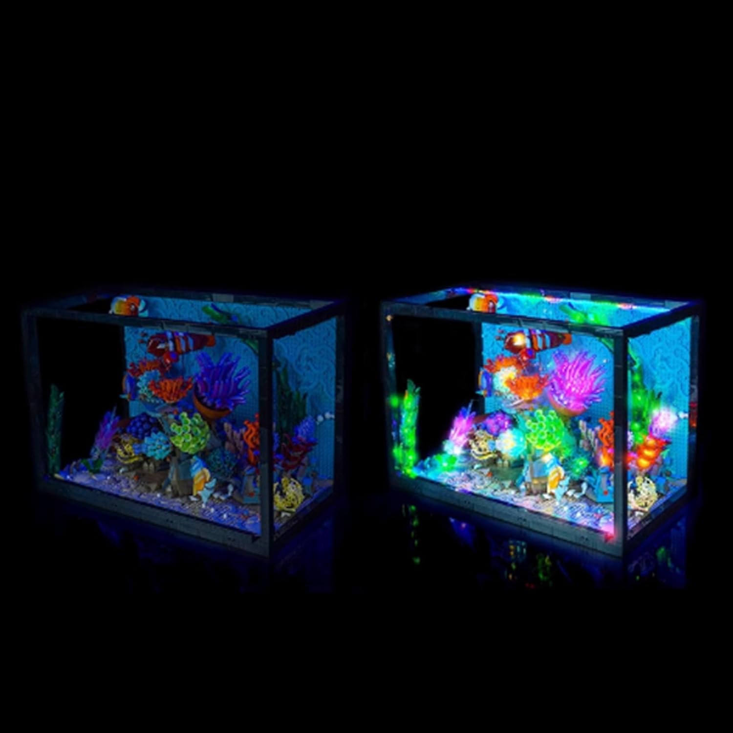 LED Lighting Kit Compatible with Lego 10366 Tropical Aquarium Fish Tank Series LED Light Set (Model Kit Not Included - Lighting Components Only) (18-Key Control Style)