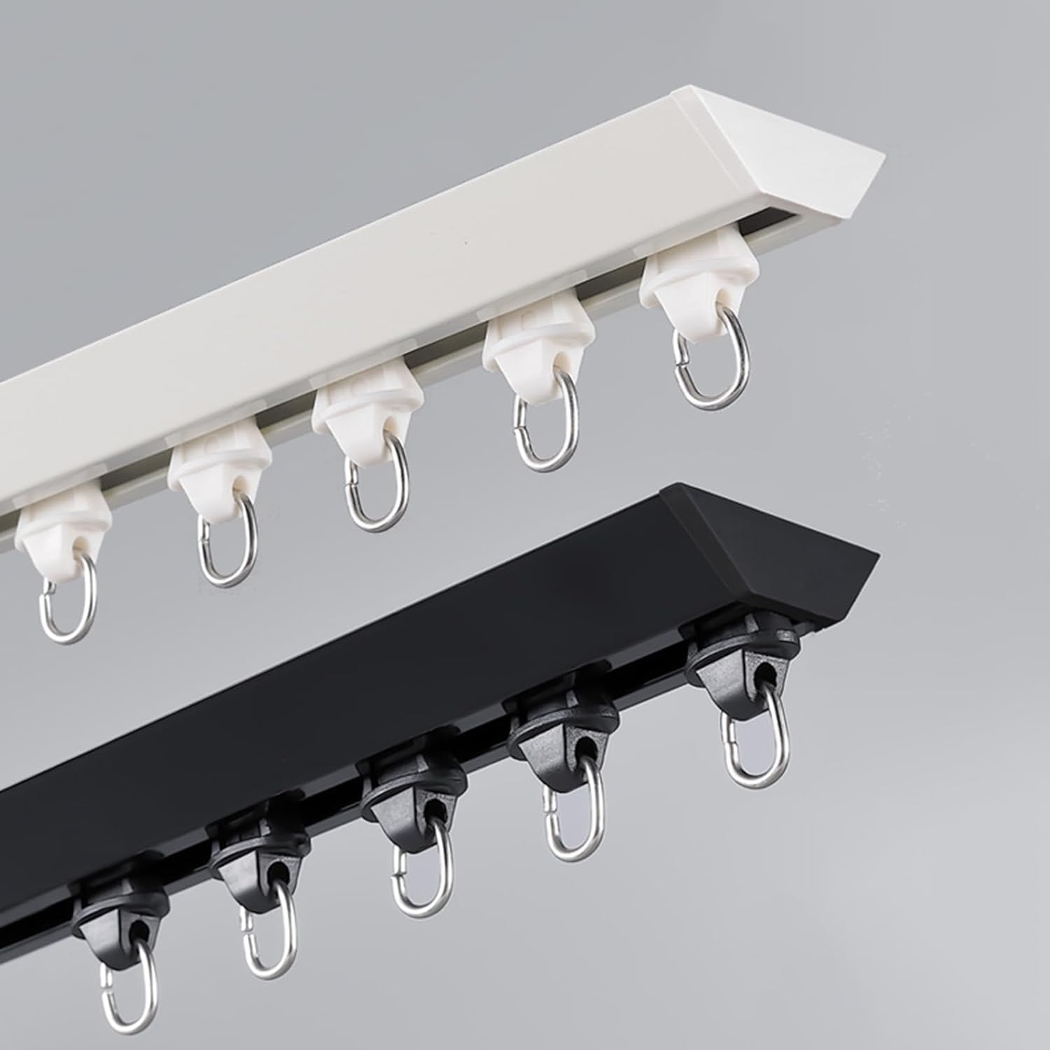 Curtain Track, Ultra Thin Ceiling Track, 1m-6m Room Divider, Curtain Rods with Silent Rollers Suitable, for Privacy Living Room Bedroom Drop Ceiling Shower(White,400cm(4 * 100cm))