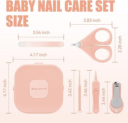 Miniatura 2 de Juego de cuidado de uñas para bebé, 5 en 1, cortaúñas para bebés, kit de aseo infantil, juego de manicura para recién nacidos, bebés, niños pequeños
