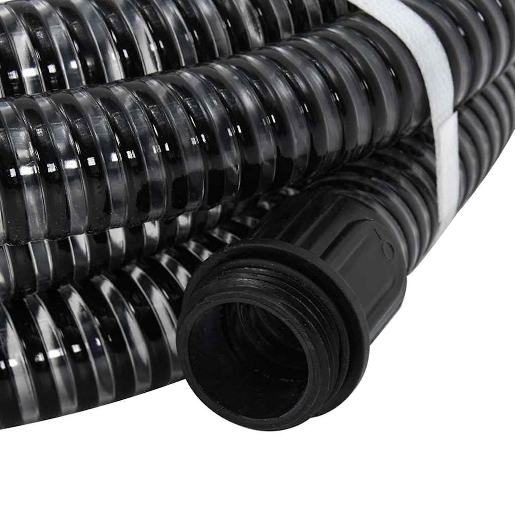 Suction Hose 15 Meter Black PVC with Foot Valve and Strainer for Garden Pumps and Water Filters