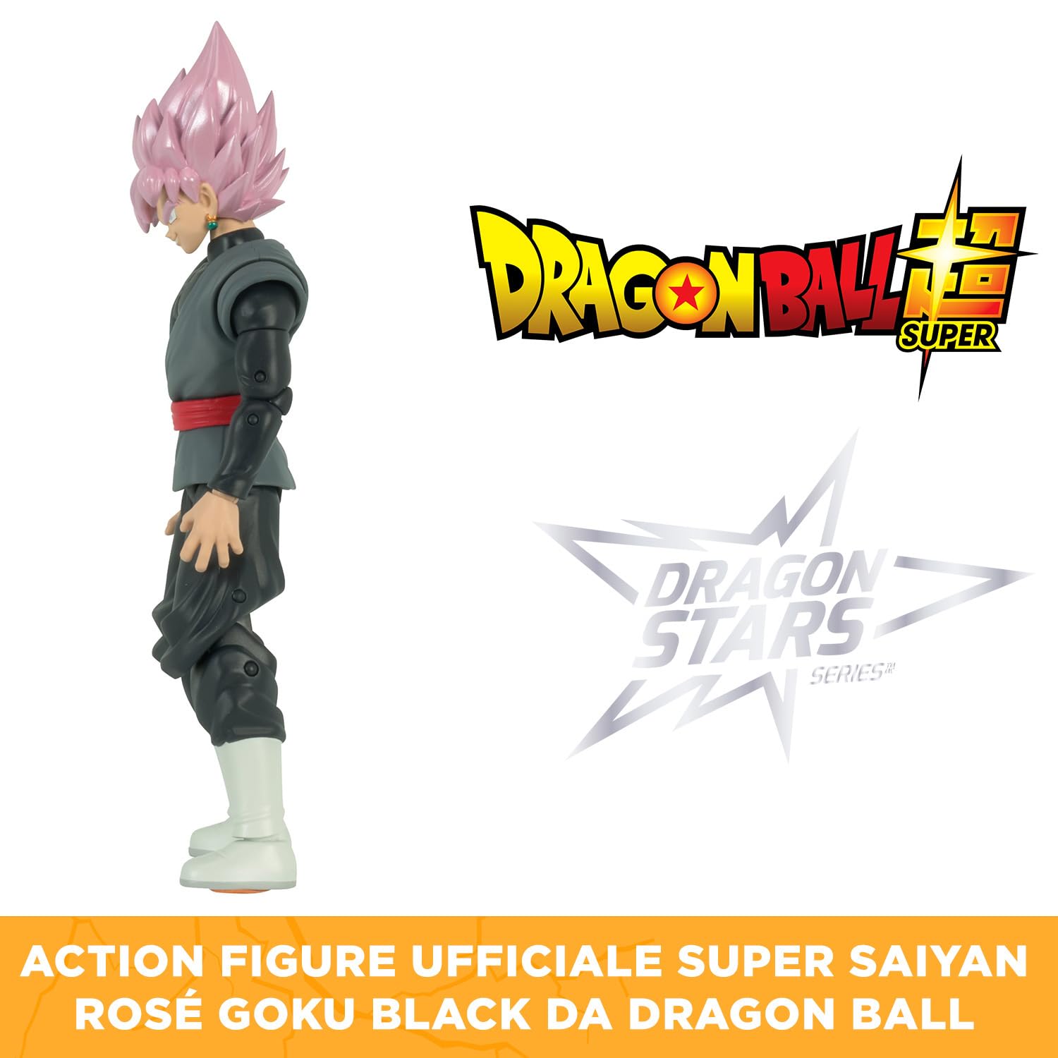 Dragon Ball Super Bandai Action Figure Dragon Stars Super Saiyan Rosé Goku Black 17 cm - Personaggio articolato con accessori - Licenza ufficiale Dragon Ball - Giocattolo dai 4 anni in su - 35866