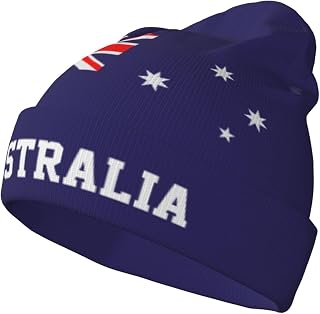 Cute Flag Beanie Hat for Men Women Winter Warm Beanie Cap Knitted Slouchy Sleep Hats Skull Cap