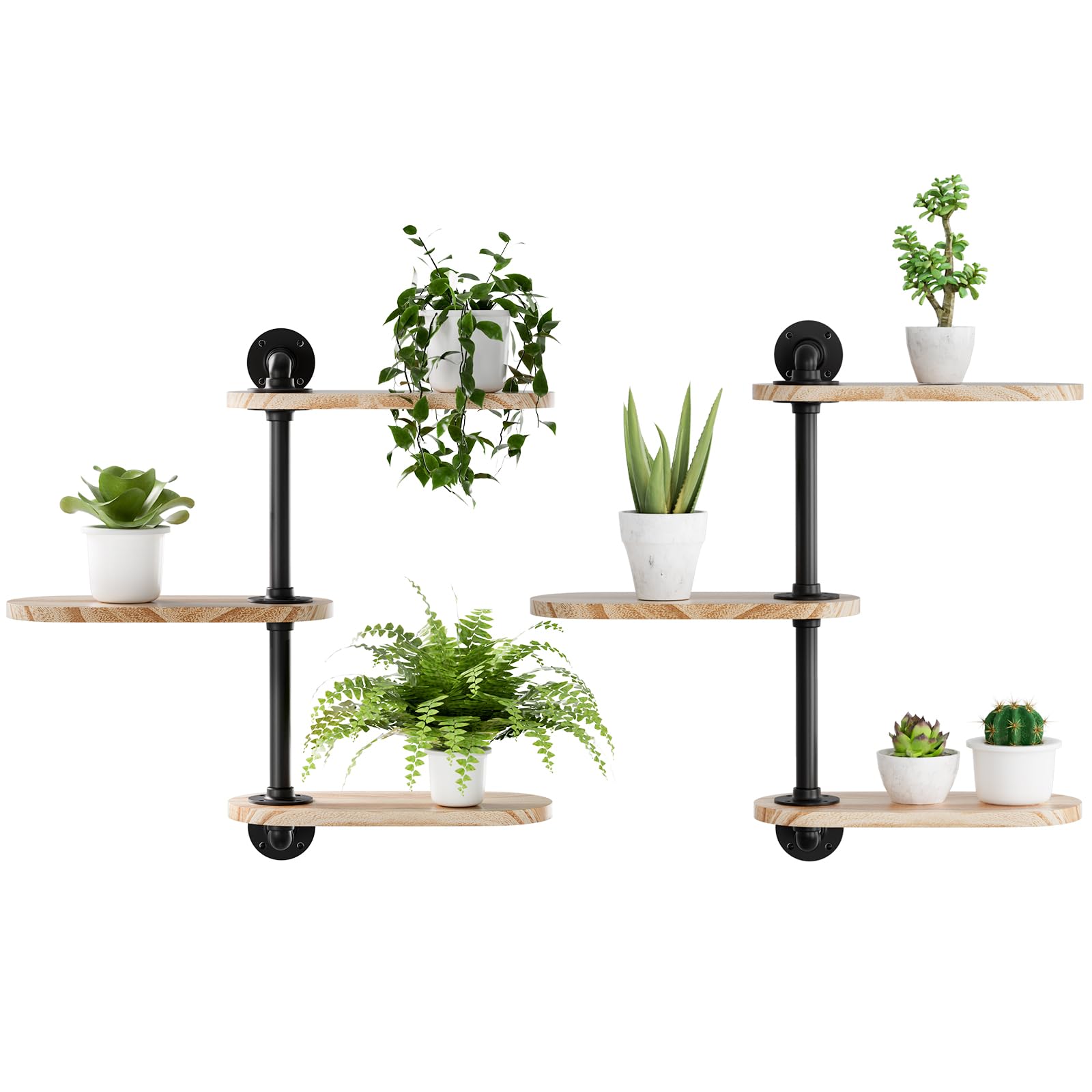 2 Pcs Rotating Window Plant Shelves 3 Tier Plant Display Holder Wall Mounted Plant Holder Window Sill Shelf for Plants Indoor Simple and Functional Swivel Plant Shelf to Decorate Your Space