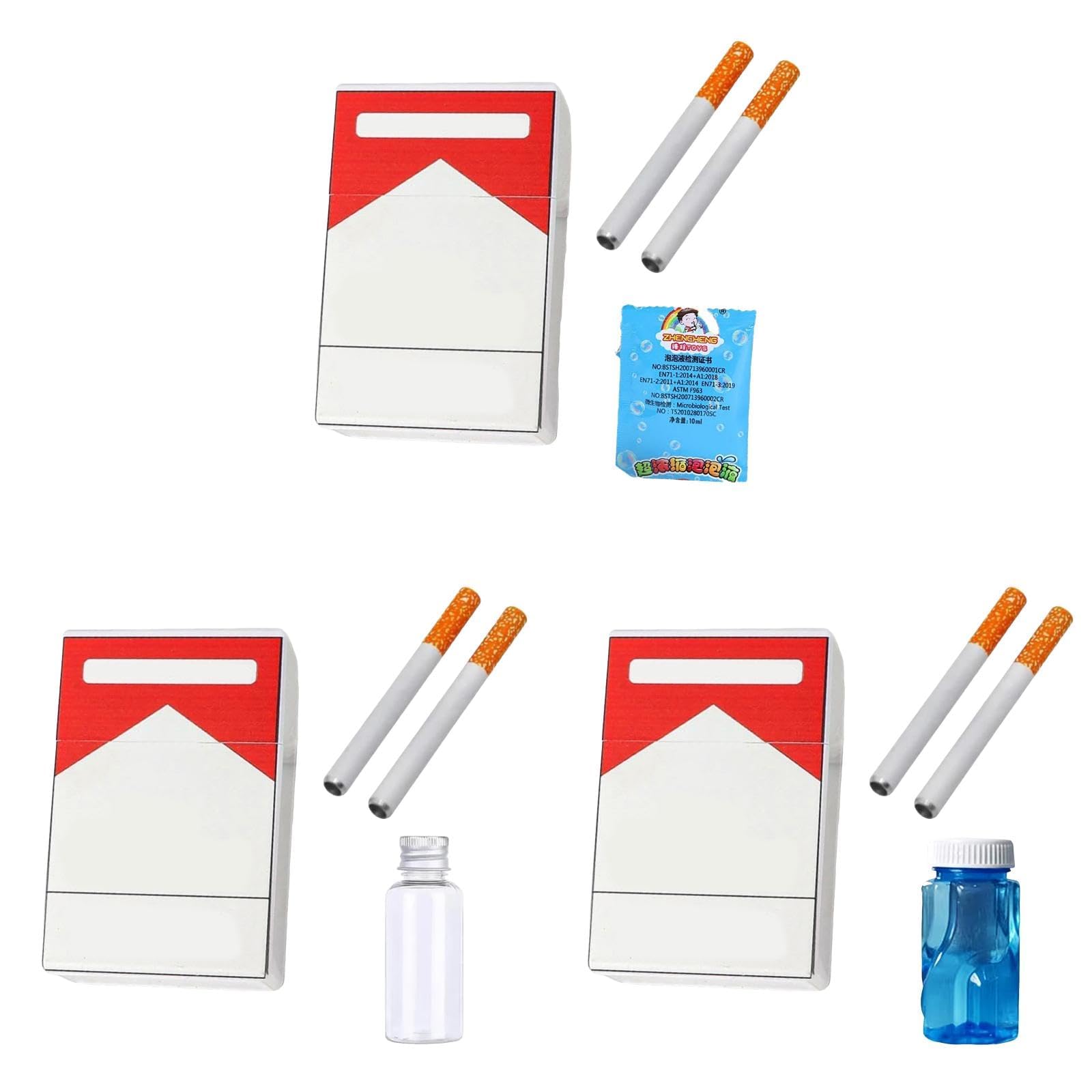 6-Pack Bubble Cigarettes Relief Toy, Bubbles Puff Cigarettes Toy, Bubble Blowing Cigarettes With Rehydration Solution Suitable For Weddings, Birthdays, And Various Holiday-Themed Parties