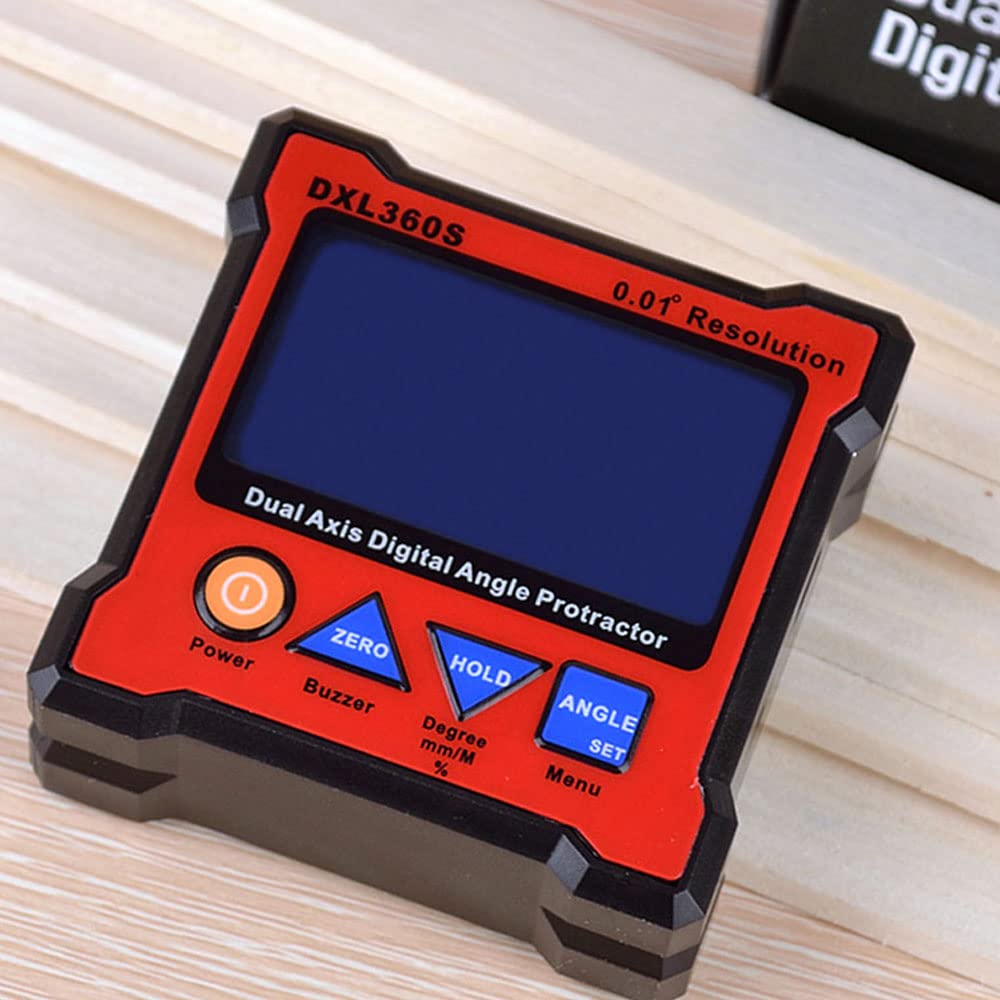 DXL360S - Transportador de ángulo digital de doble eje con base magnética de 5 lados Medidor de nivel de pantalla digital de doble eje de alta precisión 100-240V 50-60Hz