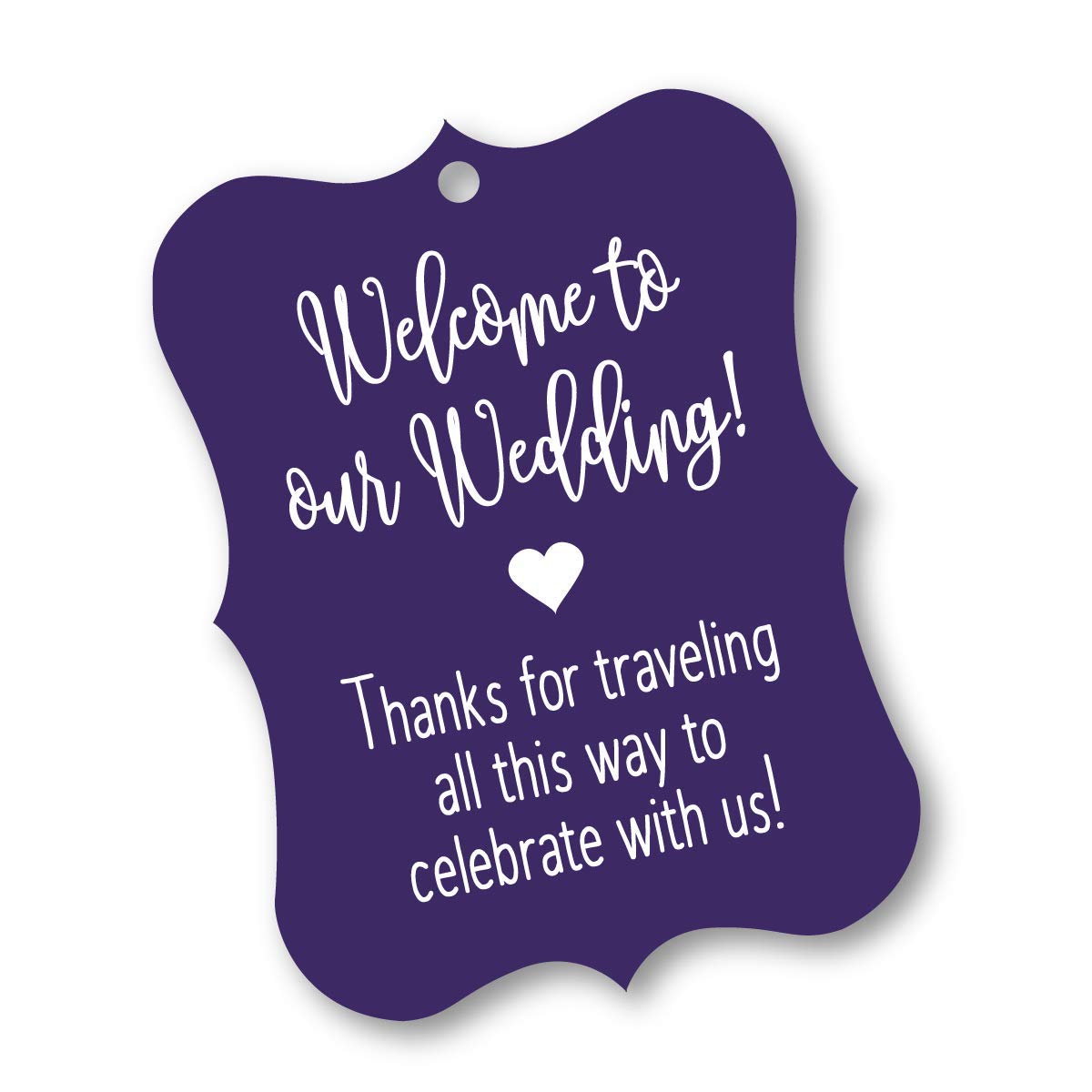 24 ct Hotel Welcome Bag Tags, Welcome Wedding Tags, Destination Wedding Tags (EC-369) (Velvet)