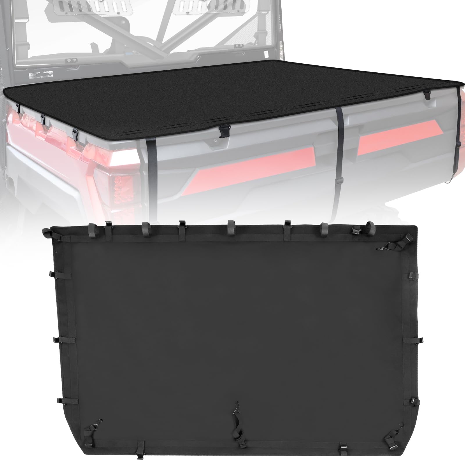StarknightMT Funda para cama de carga, duradera, ajustable, impermeable, compatible con Polaris Ranger XP 1000/Crew 2020-2023, Ranger XP 900/Crew 2013-2019, Ranger XP 570/Crew 2016 Tonneau Cargo Cover