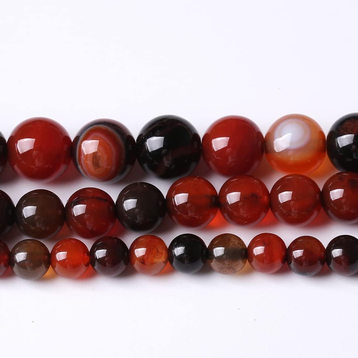 48PCS 8MM Red Persian Agate Stone Beads Energy Healing Beads for DIY Jewelry Bracelet Necklace Making for Jewelry Making15Inch… - Image 2