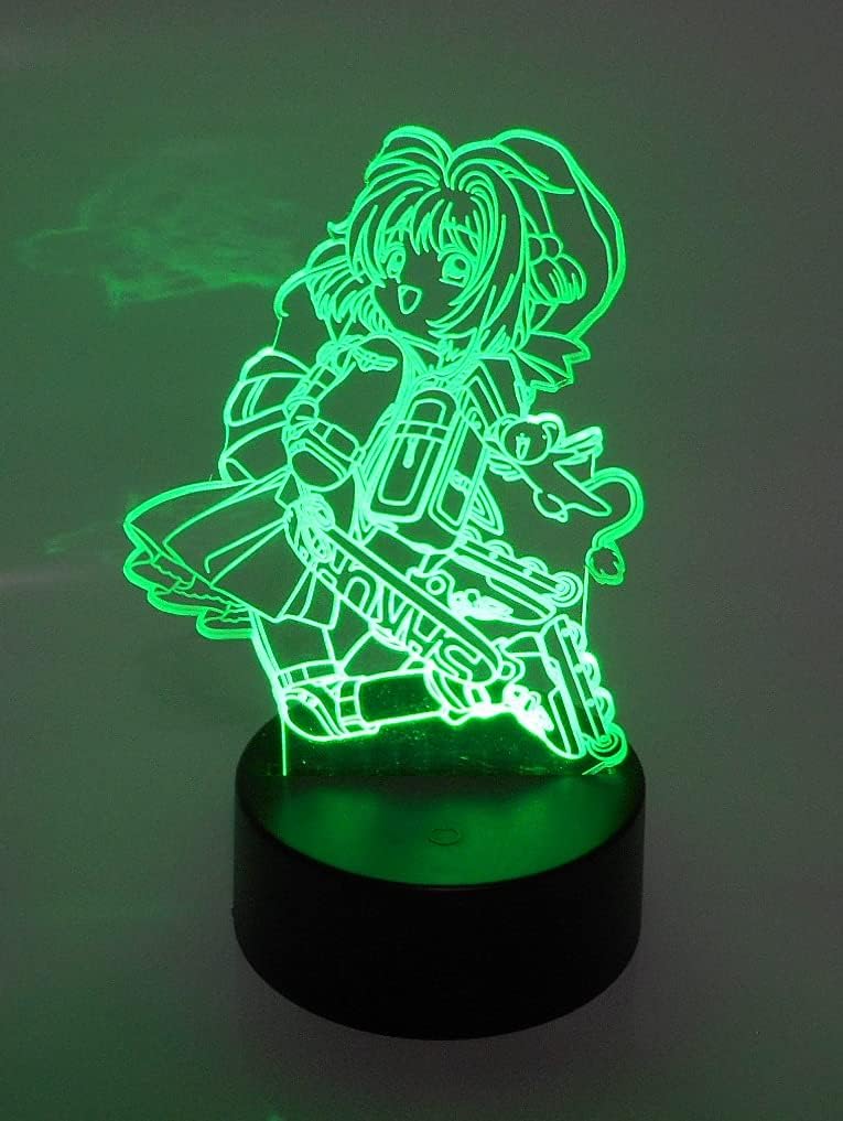 WS Designs Card Captor Sakura Anime Roller Blade Laser Engraved 3D Effect Acrylic LED Desk Top Night Lamp