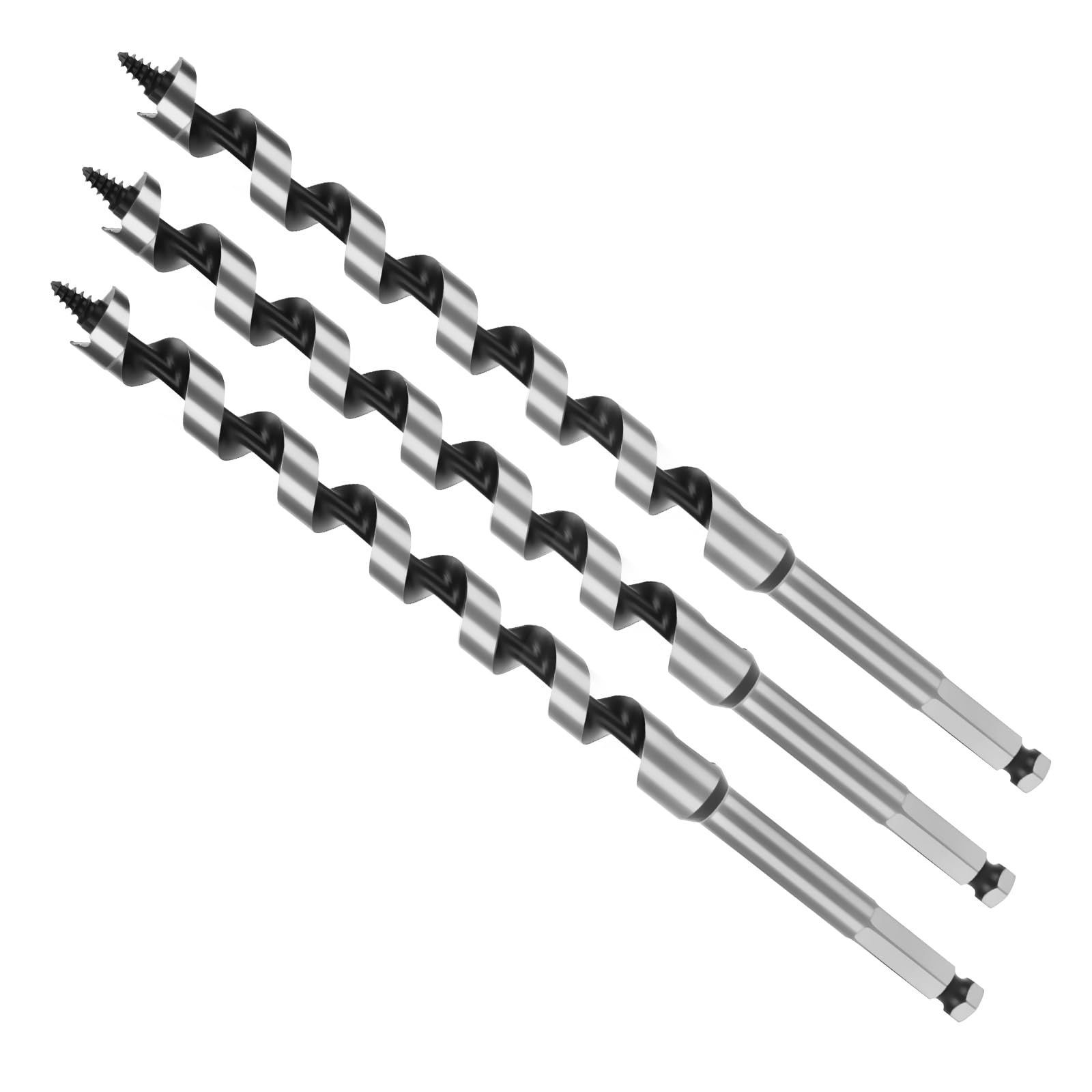 MOXPIFY Wood Auger Drill Bits, 3pcs 14mm Timber Drill Bits 300mm Long Hex Shank, Extra Long Drill Bits Wood For Woodworking (3pcs x 14mm x 300mm) โ image 1