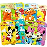2 Set of Baby Toddler Beginnings Board Books (Sesame Street Set + Mickey Mouse and Friends Set) - Total 8 Books by Bendon