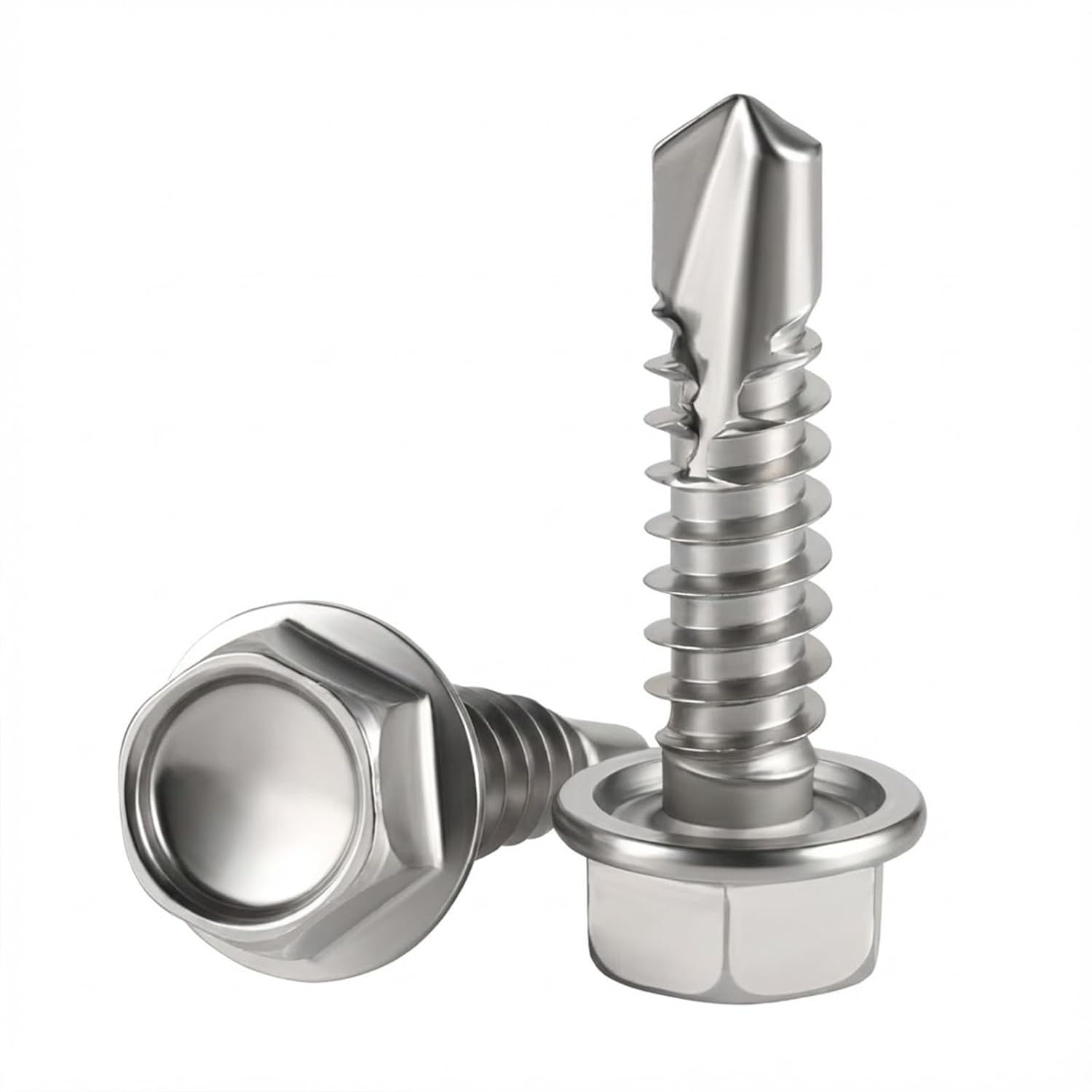 Mellewell #14 x 3/4" Hex Washer Head Self Drilling Screws, Self Tapping Sheet Metal Screws, 410 Stainless Steel, 100 PCS