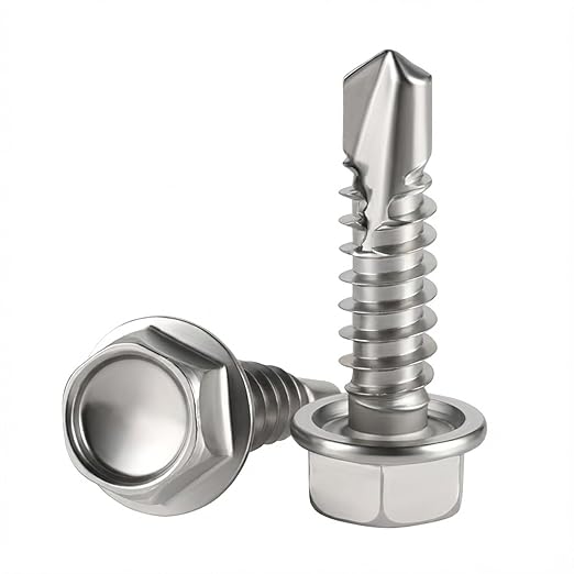 Tornillos autorroscantes #10 x 3/4" hexagonales acero inoxidable 410 100pzs miniatura 7
