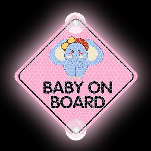 Leniutor Baby On Board - Ventosa para automĂłvil, altamente reflectantes de doble cara para niños a bordo, calcomanĂas de advertencia para ventana de Leniutor Baby On Board - Ventosa para automĂłvil, altamente reflectantes de doble cara para niños a bordo, calcomanĂas de advertencia para ventana de