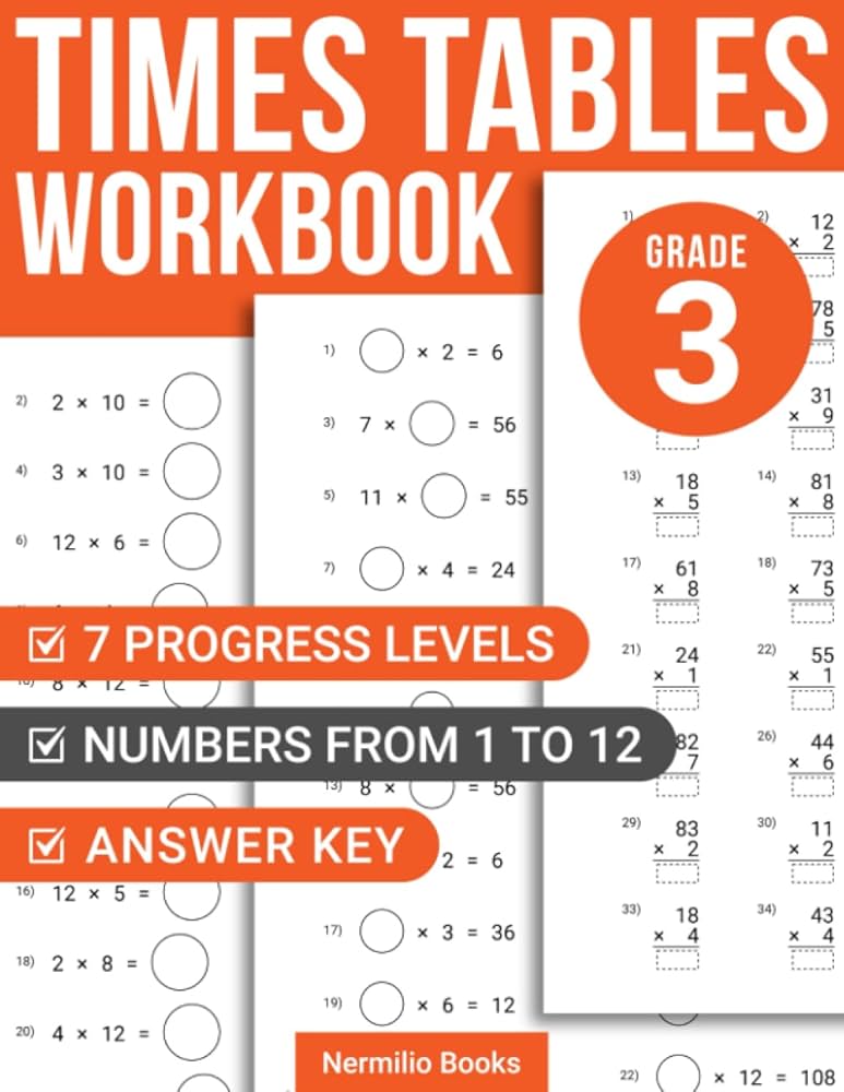 Times Tables Workbook 3rd Grade: Multiplication Practice Worksheets with Digits 1-12 for Kids Ages 7-9: Books, Nermilio: 9798368199924: Amazon.com: Books times-tables-workbook-3rd-grade-multiplication-practice-worksheets-with-digits-1-12-for-kids-ages-7-9-books-nermilio-9798368199924-amazon-com-books