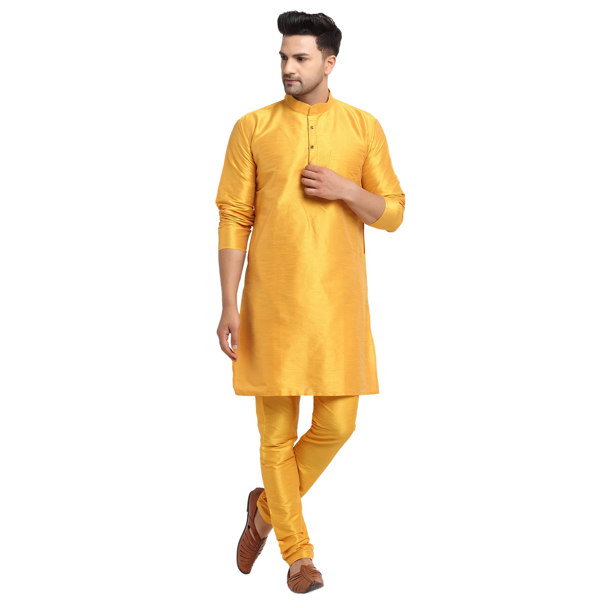abh lifestyle Men's Dupion Silk Kurta Pyjama Sets.-picture-39