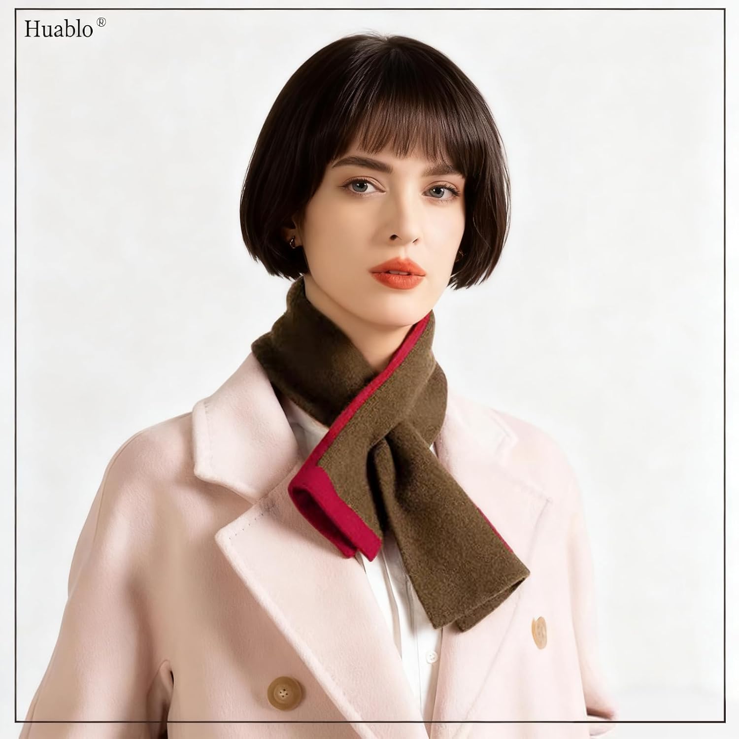 Unisex Double - Sided Winter Fall Knitted Pull - Through Scarf - Neck Warmer & Gaiter - Women's short scarves - Image 2