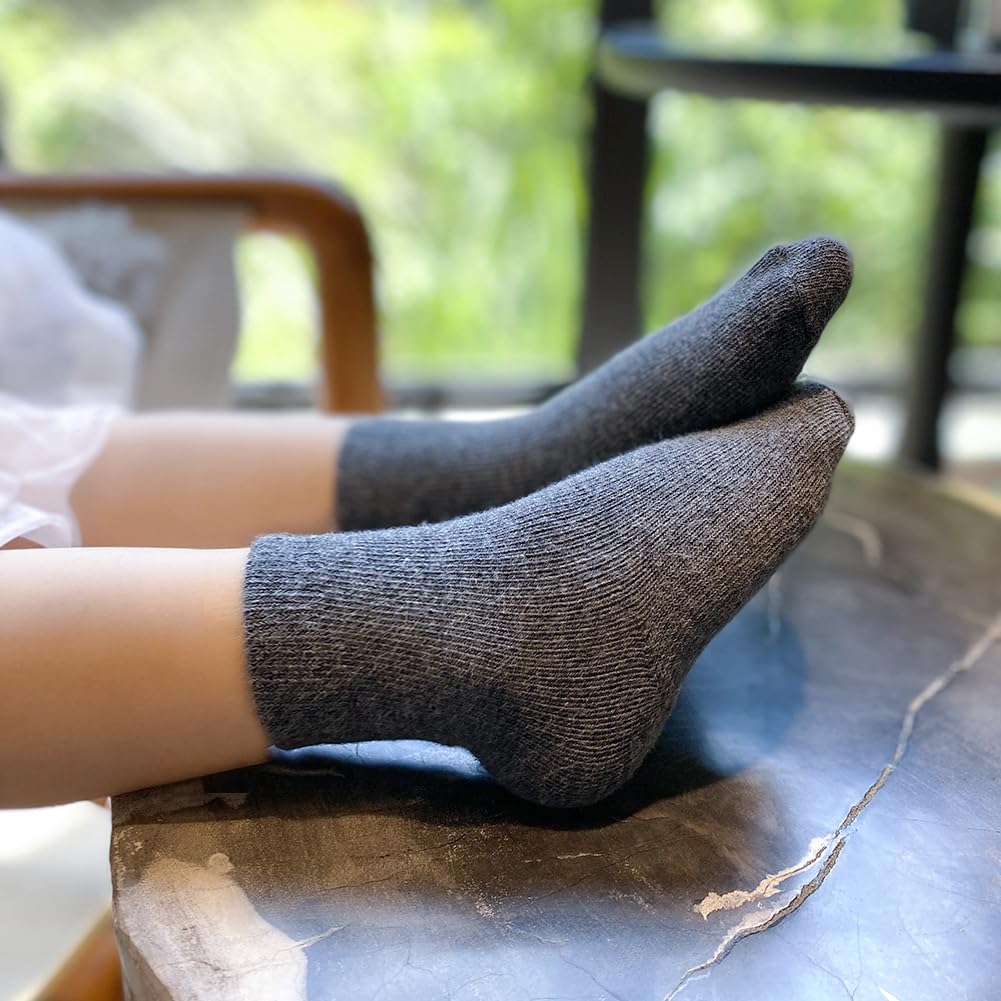 JAKIDAR 12 Pack Baby Toddler Socks Non Slip Grip Cotton Crew Socks for Boys Girls Infants Kids