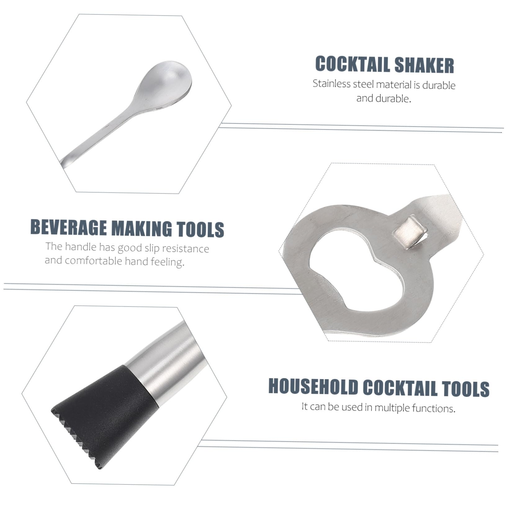 Shaker à Cocktails Polyvalent en Acier Inoxydable Professionnel, Kit de Barman Portable 12 Pièces pour Bar et Maison, Accessoires pour Préparation de Boissons et Milk Tea