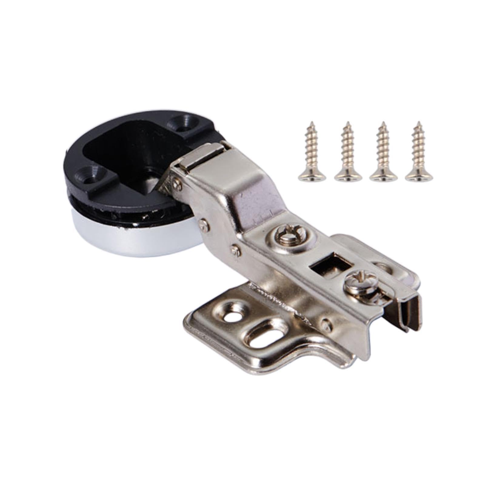 POXZSFX Classic Kitchen Cupboard Hinges Stainless Steel Durable Soft Closing Fit Effortless Installation Steps Home Cabinet Hardware 35mm Cup Screws Gate Hinges, Middle Bend, 110mm