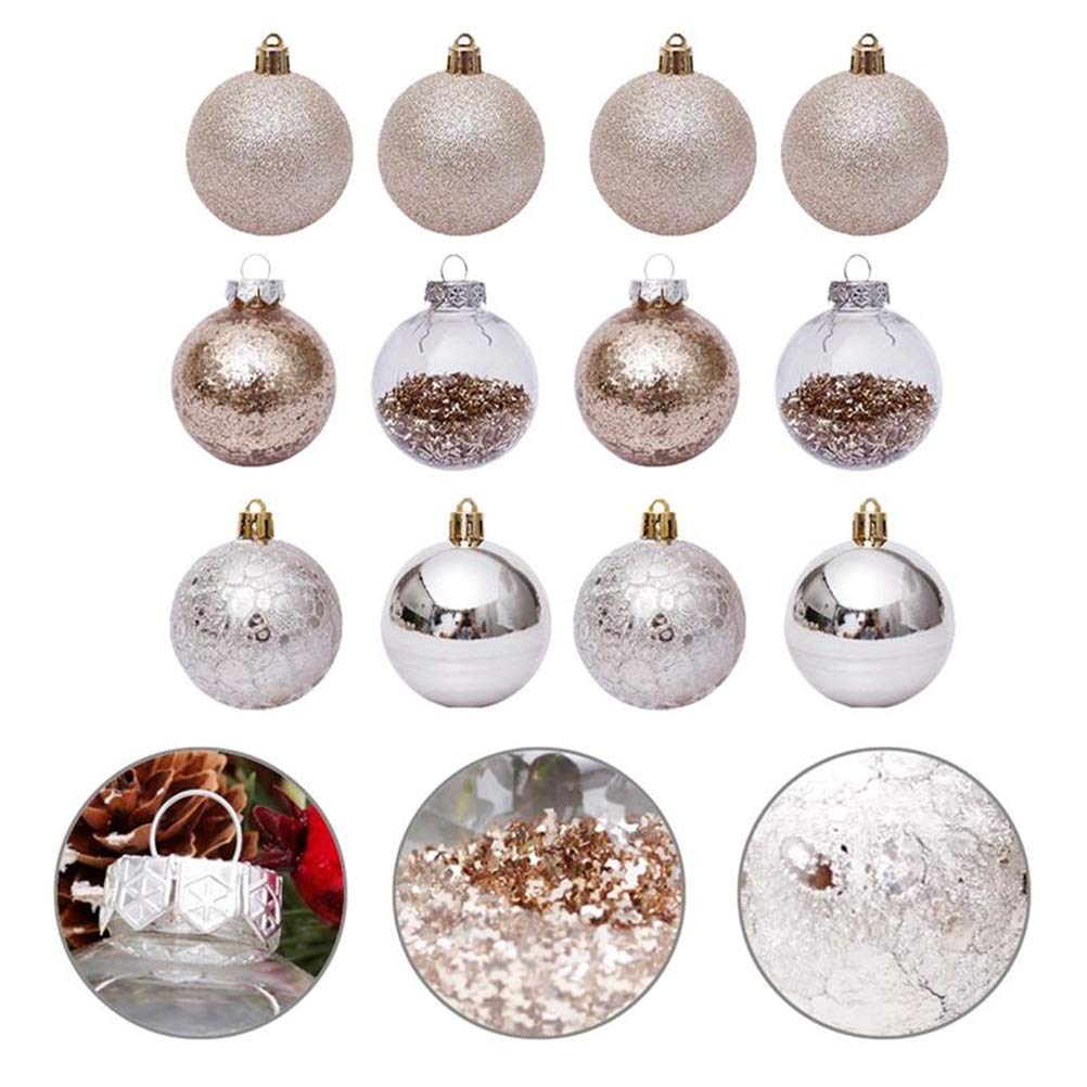 30 Stück Weihnachtskugeln Dekorationen Weihnachtsbaum Hängende Anhänger Weihnachtsbäume Hängende Kugeln Weihnachtslayout 6 cm zufällige Farbe