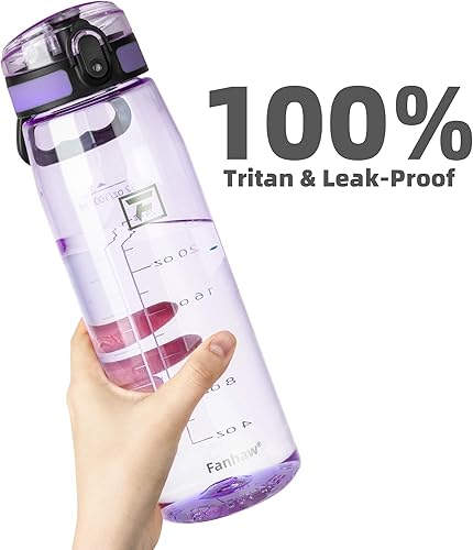 Miniatura 6 de Fanhaw Botella de Agua Tritan de 32 oz con Tapa Chug - Transparente, Sin BPA, Ligera, Boca Ancha, A Prueba de Fugas, Perfecta para Gimnasio, Viajes