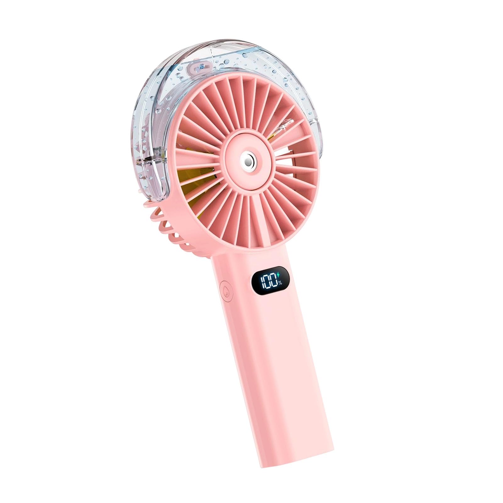 Uqezagpa A Uqezagp Rechargeable Handheld Fan With Cooling Mist, 4000Mah Desk Fan With Digital Display For Work Travel Outdoors Daily Travel Work Desk Cooling Warm Weather Portable