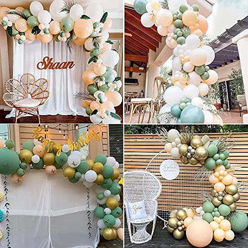 Ballon Boog Salie Groen, Ballon Garland Arch Kit Avocado Groen Mint Groen Wit Goud Latex Ballonnen Pack 103 stks voor… - Image 7