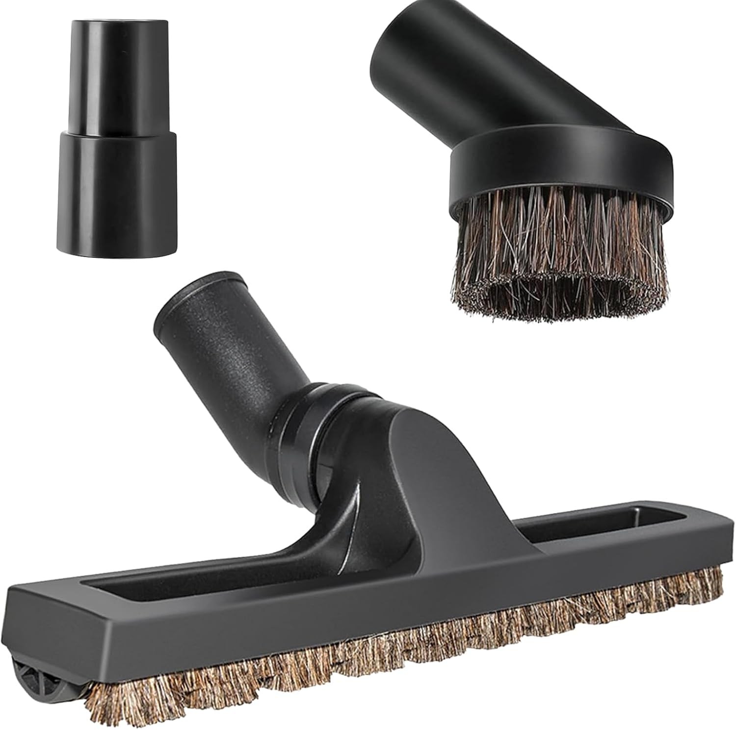 32mm 1 1/4 inches Vacuum Attachment & Brushes for Shark Vacuum Brush - 360° Swivel 12” Wide Hardwood Brush & Adapter Vacuum Floor Brush with Horse Hair Attachments for Shark Vacuums