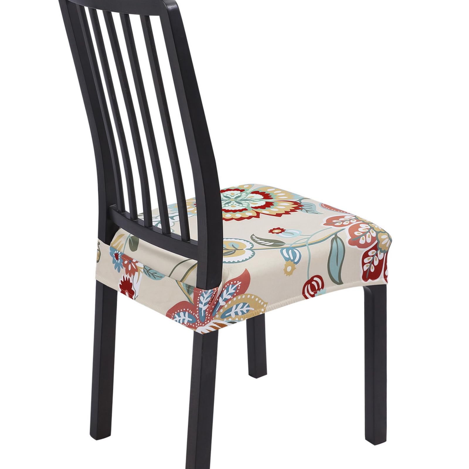 SearchI Dining Chair Seat Covers Set of 4, Rear Covered, Elegant Flower