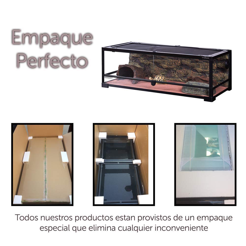ReptiZoo Terrario de Cristal 91,5 x 46 x 46 cm, Desmontable – enviable. RK0119