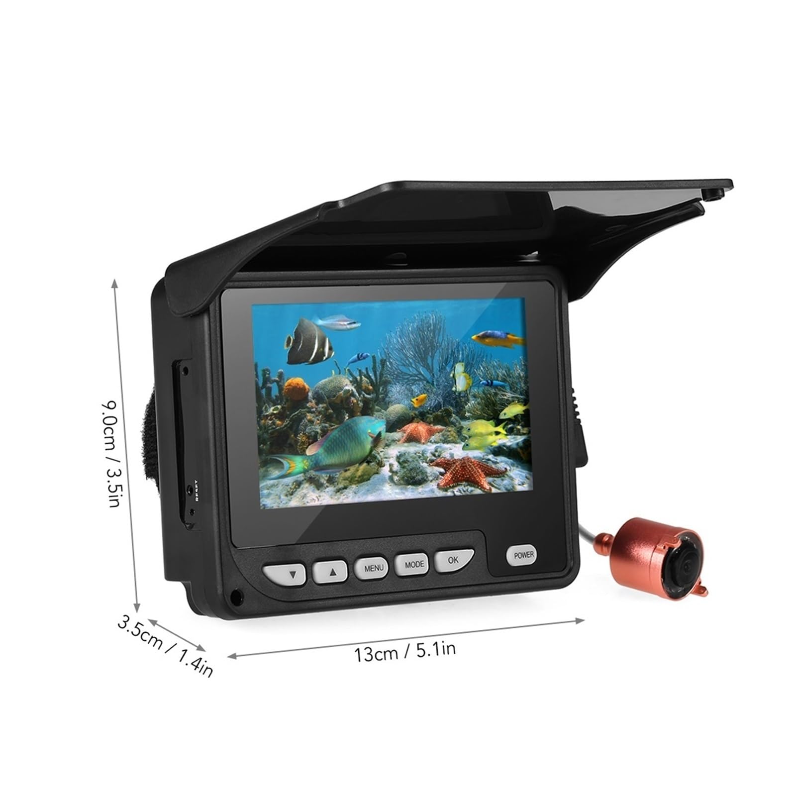 Sondeur de Poisson, Caméra de pêche sous-Marine Portable 4,3 Pouces, détecteur Poissons, étanche, Vision Nocturne, Bateau sur Glace, câble 20 m avec Sac Transport
