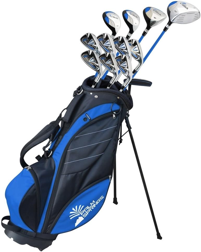 Palm Springs Golf VISA Mens +1" TALL GRAPHITE & STEEL Club Set & Stand Bag