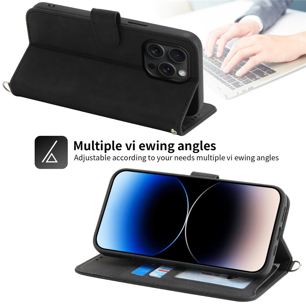 Generic etui kompatybilne z iPhone 15 PRO MAX (kolor: brązowy) stylowy magnetyczny portfel skórzany z klapką z przegródkami na karty