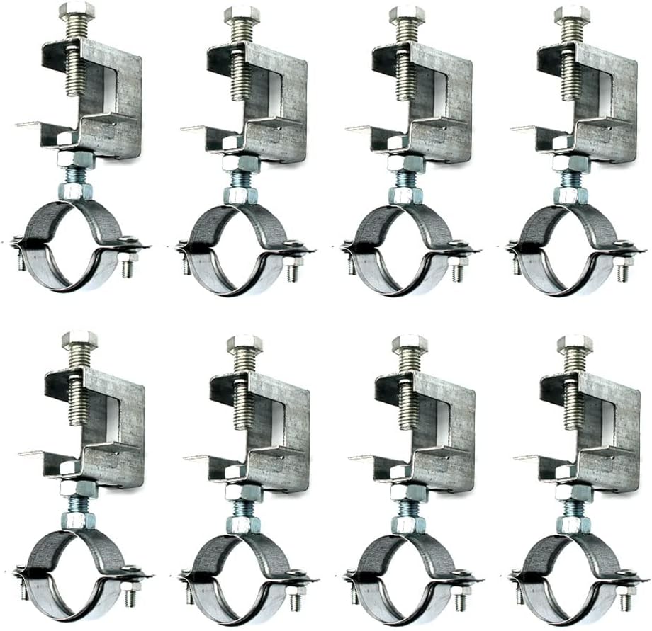 Conduit Hanger with Beam Clamp & Pipe Support Bracket (8 Pcs) - 1-1/4" (32mm) Cable Clamps for I-beam Installation