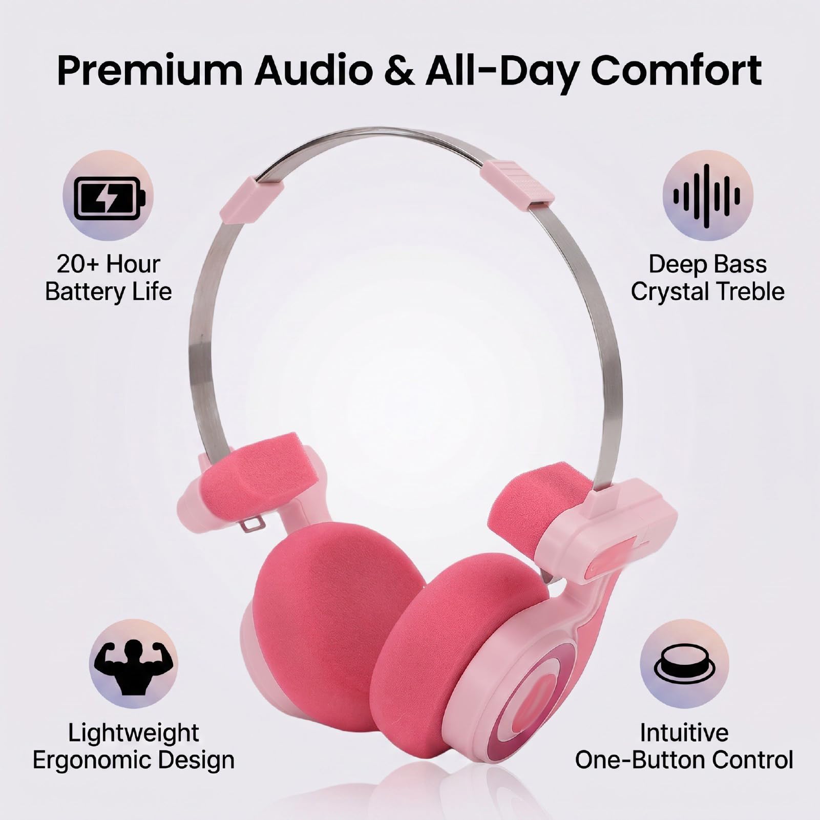 CCYLEZ Cuffie Bluetooth Over Ear 20 Ore Batteria, Auricolari Wireless in