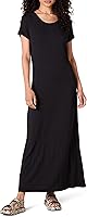 Amazon Essentials Women's Flowy Short-Sleeve Maxi Dress - Soft Rayon Stretch Jersey, Regular Fit, Everyday Comfort