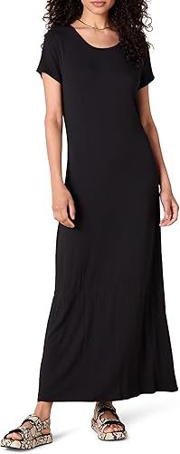Tienda Essentials Vestido Maxi de manga corta para mujer, fluido